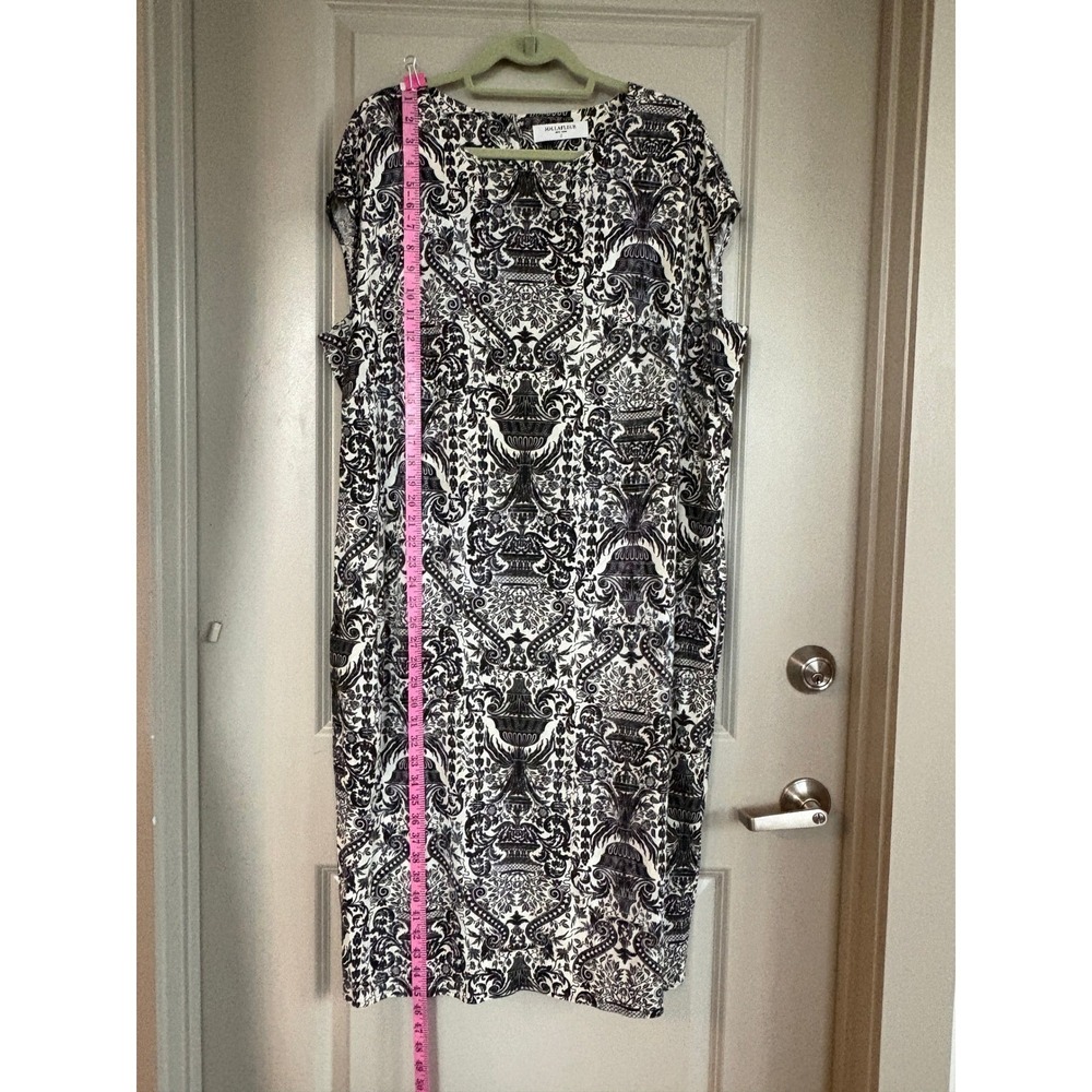 MM.LaFleur Baroque Print Midi Shift Dress Print Black White +1 1X - Picture 6 of 9